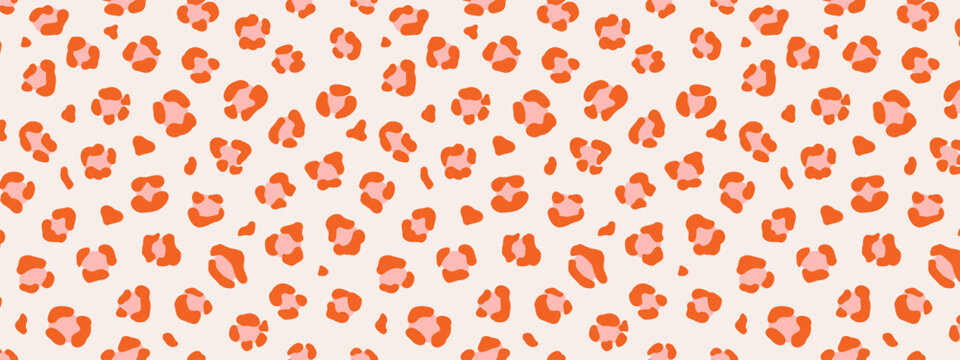 Y2k leopard seamless background. Psychedelic red leopard print. Seamless groovy abstract animal, skin pattern. Trendy illustration. Vector graphic illustration