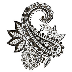 Vector paisley pattern. Vintage flowers Decorative ornament card, invitation, web design