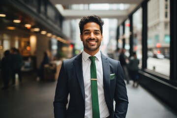 Portrait of a young businessman in office
