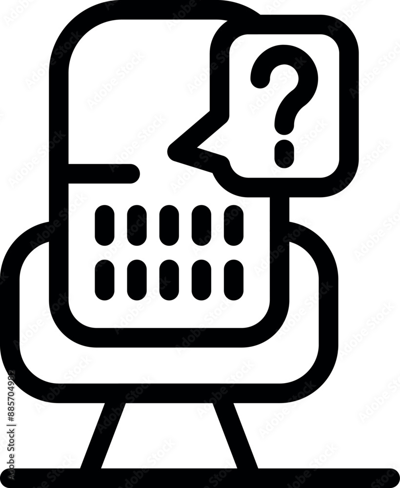 Poster simple design of a chatbot interface asking a question
