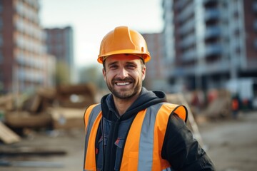 Smiling portrait of a male construction worker