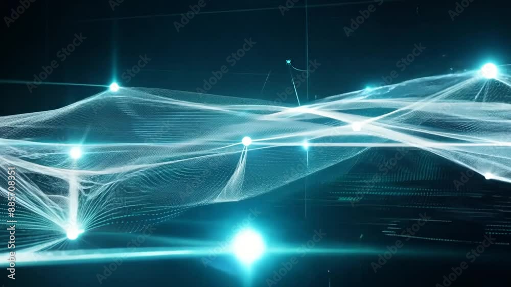 Poster digital data flow animation generative ai