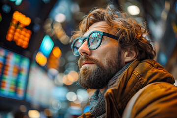 Obraz premium Stock market traders man