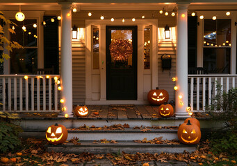 Obraz premium halloween pumpkin in a garden