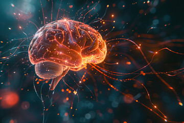 human brain, abstract illustration 