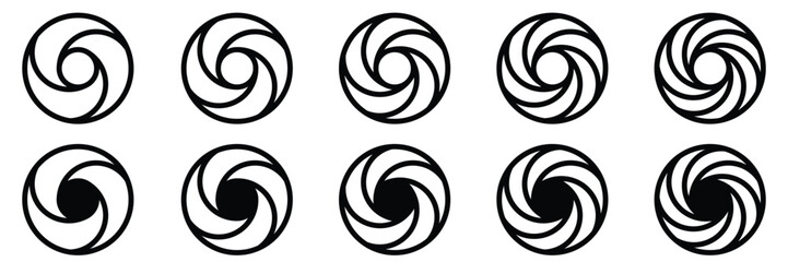 Set of Camera lens icon collection. Camera shutter symbol. Vector Illustration.