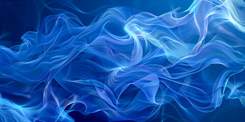 Obraz premium abstract blue background with smooth lines, futuristic wavy illustration