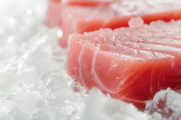 Fototapeta premium Fresh Tuna Steak on Ice