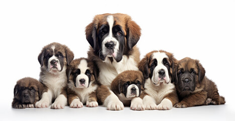 Obraz premium Saint Bernard Dog Family Portrait