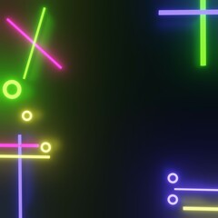 neon lights on posters for publications and advertising