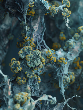 microflora, microscopic nature, vibrant background