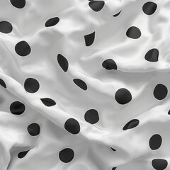 A chic polka dot pattern for cloth, classic black dots on a white background