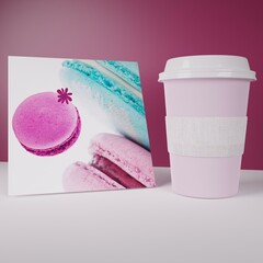 Mockup of coffee cups for bars and rest in modern colors