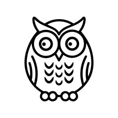 Owl icon or modern line symbol. Vector line art and icon design with bold outline. Black and white Pixel Perfect minimalistic symbol isolated white background. Silhouette simple thin sign