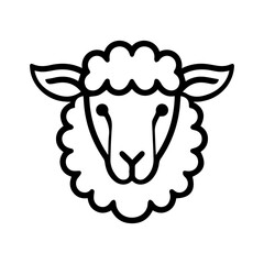 Sheep icon or modern line symbol. Vector line art and icon design with bold outline. Black and white Pixel Perfect minimalistic symbol isolated white background. Silhouette simple thin sign