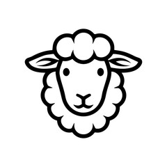 Sheep icon or modern line symbol. Vector line art and icon design with bold outline. Black and white Pixel Perfect minimalistic symbol isolated white background. Silhouette simple thin sign