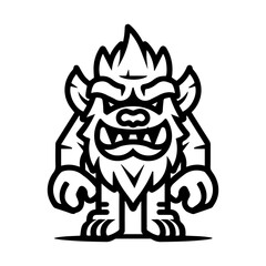 troll icon or modern line symbol. Vector line art and icon design with bold outline. Black and white Pixel Perfect minimalistic symbol isolated white background. Silhouette simple thin sign