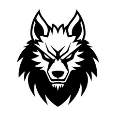 werewolf icon or modern line symbol. Vector line art and icon design with bold outline. Black and white Pixel Perfect minimalistic symbol isolated white background. Silhouette simple thin sign