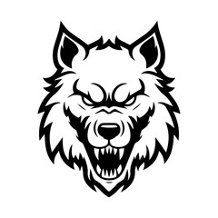 werewolf icon or modern line symbol. Vector line art and icon design with bold outline. Black and white Pixel Perfect minimalistic symbol isolated white background. Silhouette simple thin sign