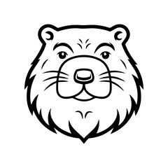 Beaver icon or modern line symbol. Vector line art and icon design with bold outline. Black and white Pixel Perfect minimalistic symbol isolated white background. Silhouette simple thin sign