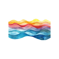 abstract color silhouette of waves vector illustration in watercolor style