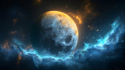 Obraz premium An educational vector illustration of a solar planet with detailed topographical features