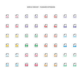 Collection of document type icon according to file extension

