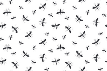 mosquito seamless pattern- vector illustration