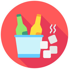 Ice Bucket rounded multi color icon, related to oktoberfest, German traditional theme. use for UI or UX kit, app and web development.