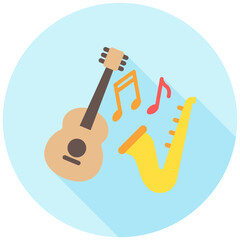 Festival Music rounded multi color icon, related to oktoberfest, German traditional theme. use for UI or UX kit, app and web development.