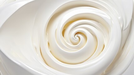 Close Up of a White Bowl Filled With Cream