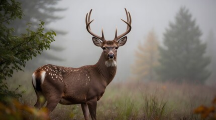 Fototapeta premium Concept photo of a close-up deer with space for text