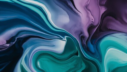 Obraz premium abstract fluid art pattern, featuring swirling shades of blue, purple, and green