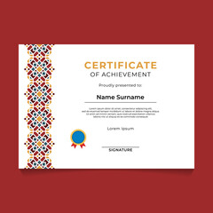 Oriental Geometric Certificate Template Design