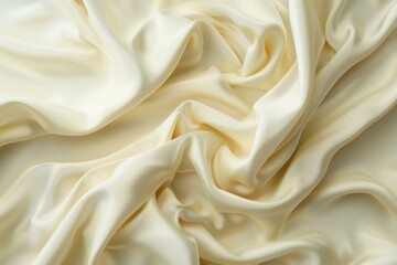 Obraz premium Luxurious smooth cream silk fabric with delicate folds suitable for backgrounds or design
