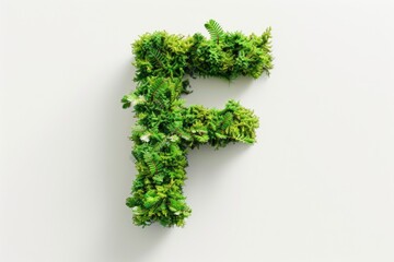 A creative representation of the letter F using green plants
