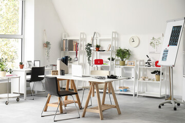 Doctor's workplace in interior of medical office