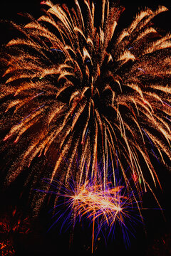 fireworks in the night sky