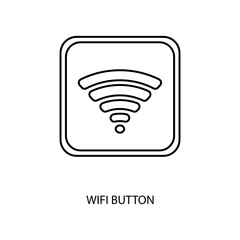 
wifi button concept line icon. Simple element illustration.wifi button concept outline symbol design.