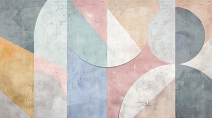 Pastel vintage geometric shapes background. Abstract geometric wallpaper
