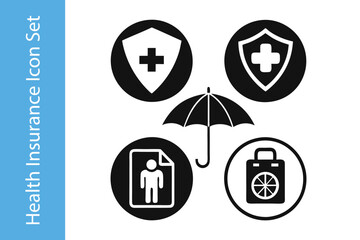 Health insurance icon set with editable vector collections 