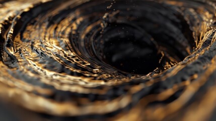 Americano in motion, dark coffee swirling and creating ripples of intensity and depth