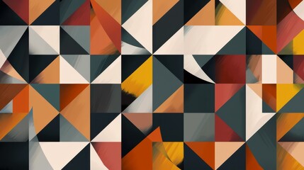 Geometric shapes abstract background. Trendy autumn colors. Fall season concept