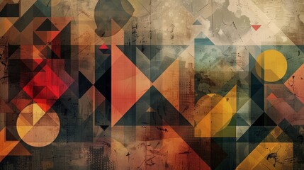 Geometric shapes abstract background. Trendy autumn colors. Fall season concept