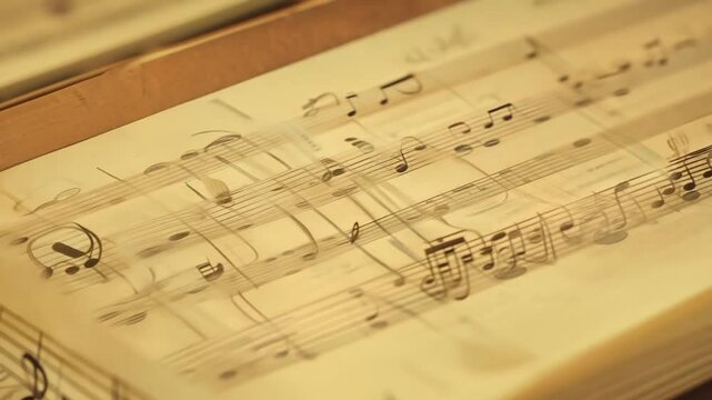 Vintage Sheet Music Close-Up Generative AI