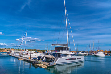 Portuguese marina Portimao the Algarve Portugal with boats and yachts