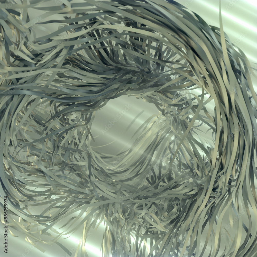 Poster 3d rendering illustration with complex abstract design and swirling pattern