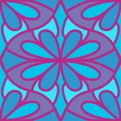Abstract geometric floral seamless flower pattern for fabrics and linens