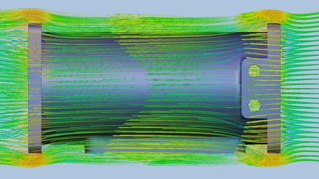 CFD simulation Computational fluid dynamics - Mechanical sleeve airflow simulation