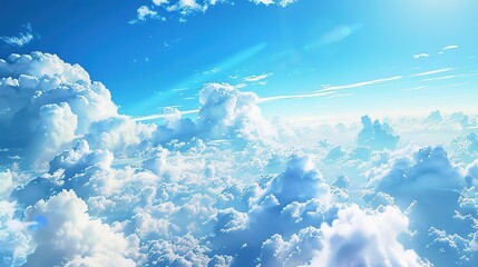 Naklejka premium Sky_panorama_with_beautiful_blue_clouds_in_the_background